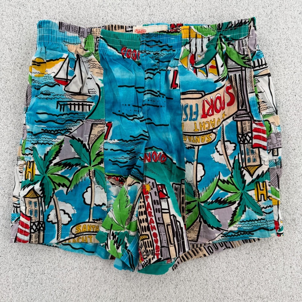 VTG Jams World‎ Shorts Mens Medium Tropical Volleyball Surf Hawaii Cotton USA